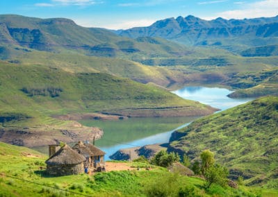 Afrique Lesotho Village Hutte
