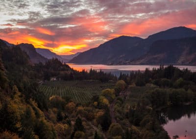 Amérique USA Colombier river coucher du soleil