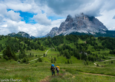 Italie Vénétie Dolomites col de Baldi randonneurs