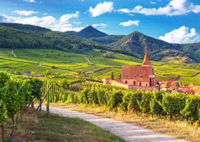 France Alsace village église vignes