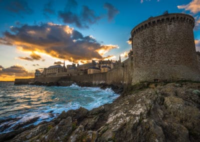 France Bretagne Saint-Malo intramuros coucher de soleil
