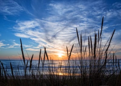 France Lacanau coucher de soleil océan Atlantique plage