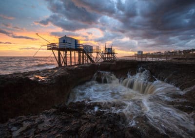 France Royan pêche cabane coucher de soleil