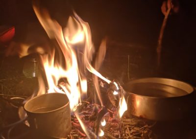 France Pilat Bivouac feu nuit