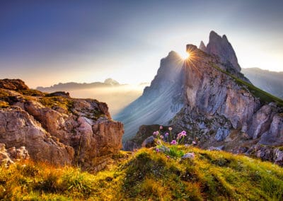 Italie Dolomites coucher de soleil magnifique