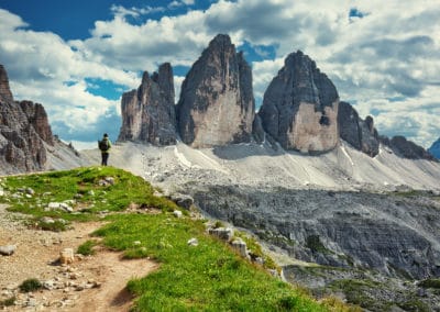 Italie Dolomites randonneur