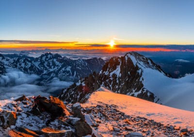 Vue panorama Ecrins coucher de soleil