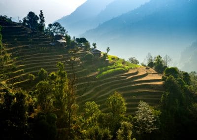 Village gurung de Landruk, Népal, massif des Annapurna